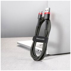 Καλώδιο USB Baseus USB-A - microUSB 2 m Μαύρο-κόκκινο (CAMKLF-C91)