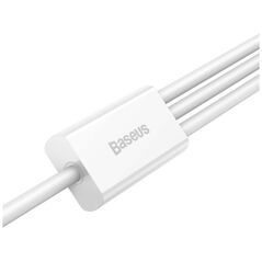 Καλώδιο USB Baseus USB-A - USB-C + microUSB + Lightning 1.5 m Λευκό (CAMLTYS-02)
