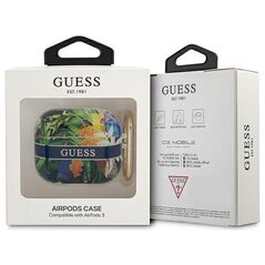 Θήκη προστασίας Guess Flower Strap Collection για AirPods 3 μπλε