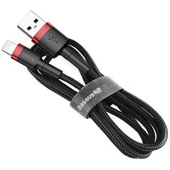 Καλώδιο USB Baseus USB-A - Lightning 1 m Μαύρο-κόκκινο (31652-uniw)