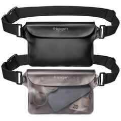 Spigen Spigen Universal Waterproof Waist Bag μαύρο/black 2 τεμ. καθολική αδιάβροχη τσάντα μέσης AMP04531