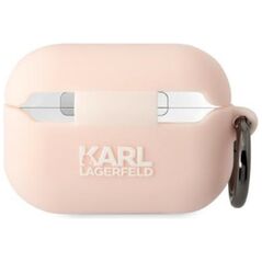 Θήκη Karl Lagerfeld KLAP2RUNIKP Apple AirPods Pro 2 ροζ/ροζ Σιλικόνη Karl Head 3D