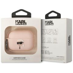 Θήκη Karl Lagerfeld KLAP2RUNIKP Apple AirPods Pro 2 ροζ/ροζ Σιλικόνη Karl Head 3D