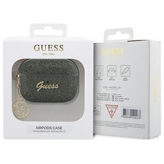 Guess Etui Guess GUAP2GLGSHA Apple AirPods Pro 2 θήκη πράσινο/χακί Glitter Flake 4G Charm
