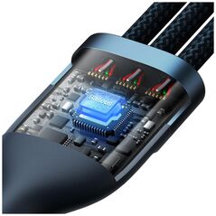 Καλώδιο USB Baseus USB-A - USB-C + microUSB + Lightning 1.2 m Μπλε (BSU3888)