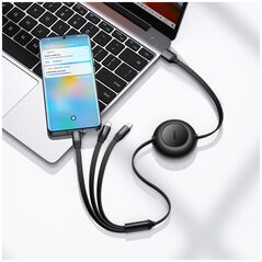 Καλώδιο USB Baseus USB-A - USB-C + microUSB + Lightning 1.1 m Μαύρο (BSU3355BLK)