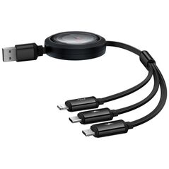 Καλώδιο USB Baseus USB-A - USB-C + microUSB + Lightning 1.1 m Μαύρο (P10368700111-03)