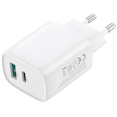 XO wall charger CE29 PD 20W 1x USB-C 1x USB white + cable USB-C - USB-C