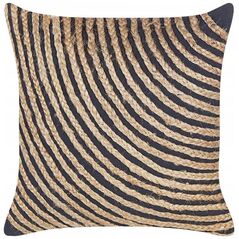 Beliani 2 βαμβακερά μαξιλάρια με πλεξούδα από γιούτα 45 x 45 cm μπεζ και μαύρο BERGENIA Lumarko! 13491774 4255664805393