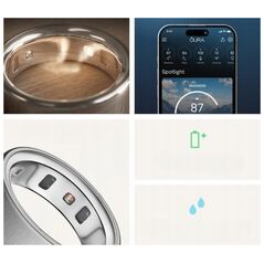 Έξυπνο δαχτυλίδι Oura Ring 4, Βουρτσισμένο Ασήμι, μέγεθος 7