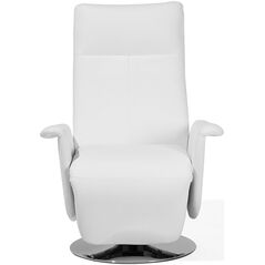 Beliani Πολυθρόνα ανακλινόμενη από οικολογικό δέρμα λευκή PRIME