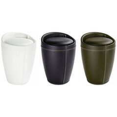 Καλάθι για άπλυτα Wenko Δερμάτινο πουφ CANDY BLACK - καλάθι για άπλυτα, 2 σε 1, WENKO