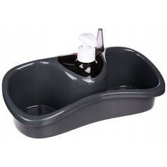 Διανομέας σαπουνιού 5five Σετ πλυσίματος πιάτων με χώρο για σφουγγάρια και διανομέα υγρού, μαύρο χρώμα