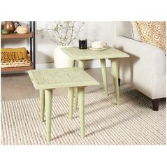 Beliani Σετ 2 βοηθητικά τραπεζάκια, ξύλο μάνγκο, πράσινο BELIDHA Lumarko! 13499512 4255664821836