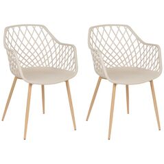 Καρέκλα τραπεζαρίας Beliani Σετ 2 Μπεζ NASHUA Lumarko!