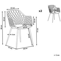 Καρέκλα τραπεζαρίας Beliani Σετ 2 Μπεζ NASHUA Lumarko!