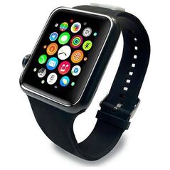 Λουράκι Karl Lagerfeld KLAWLSLCK Apple Watch 42/44/45mm μαύρο/μαύρο λουράκι Σιλικόνης Choupette Heads