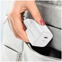 Φορτιστής Acefast Φορτιστής δικτύου Acefast A77 Mini PD 30W GaN + καλώδιο USB-C - λευκή
