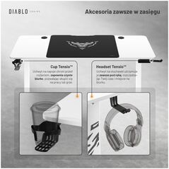 Γραφείο με ρυθμιζόμενο ύψος DIABLO X-TENSIO 1400 λευκό