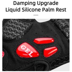 Γάντια ποδηλασίας με ένθετα τζελ μέγεθος L μαύρο-κόκκινο ROCKBROS