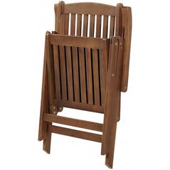 Σετ έπιπλα μπαλκονιού Beliani Acacia με κόκκινα μαξιλάρια AMANTEA Lumarko! 13525058 4255664838568