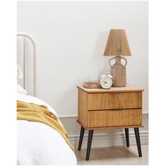 Szafka nocna 2 szuflady TIMMINS Drewno sosnowe Brązowy