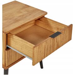 Szafka nocna 2 szuflady TIMMINS Drewno sosnowe Brązowy