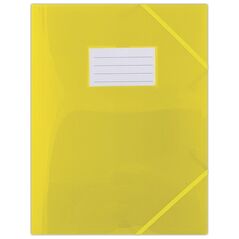 Donau Φάκελος με λάστιχο DONAU, PP, A4, 480 μικρ., 3-πτύχ., ημιδιαφανής κίτρινη