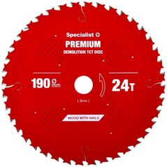 Δίσκος κοπής 190x24Tx30mm, Demolition PREMIUM, SPECIALIST+