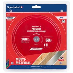 Δίσκος κοπής 260x60Tx30mm, Πολυϋλικό PREMIUM, SPECIALIST+