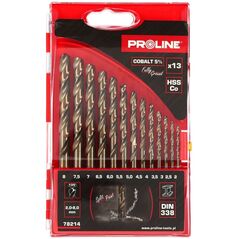 Τρυπάνι Pro-Line DRILLS FOR METAL HSSCO DIN338 GRANDING 13PCS (2-8MM) PROLINE
