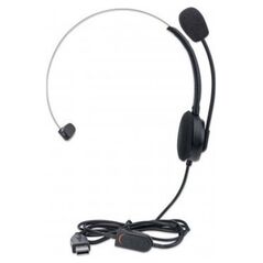 Ακουστικά Manhattan Manhattan 180498 ακουστικά/ακουστικό σετ Ενσύρματο Κεφαλόδεσμος Γραφείο/τηλεφωνικό κέντρο USB Τύπου-A Μαύρο