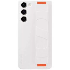 Samsung Θήκη Samsung Silicone Grip Cover για Samsung Galaxy S23+ Plus σιλικονούχο κάλυμμα με λουράκι για το χέρι λευκό