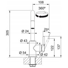 Μίκτης νεροχύτη με αποσπώμενο σωλήνα Franke LINA, 115.0728.477