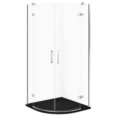 Σετ C615 Καμπίνα City Πόλοκ Χρώμιο 80x80x195+Tako Slim Μαύρο Ματ Wir