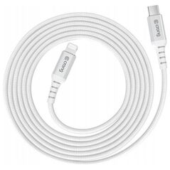 Καλώδιο Crong USB-C Lightning Armor Link Γρήγορη Φόρτιση MFi Oplot Λευκό 150cm