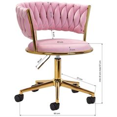 Activeshop 4Rico περιστρεφόμενη καρέκλα QS-GW01G βελούδινη ροζ