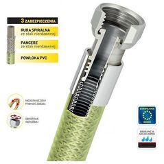 PROFITOR Εύκαμπτος σωλήνας αερίου με δύο περιστρεφόμενα παξιμάδια G 1/2” e-GAZ Τύπος 111 GW/GW L = 2000