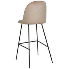 Beliani Σετ με 2 μπεζ-γκρι βελούδινες καρέκλες μπαρ ARCOLA Lumarko! 13561390 4255664859518