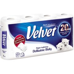 Velvet απαλό λευκό χαρτί υγείας 8 ρολά