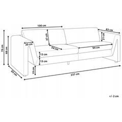 Καναπές Beliani Beige βελούδινο MAUNU Lumarko! 13300687 4255664853158