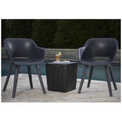 Καρέκλες κήπου Akola, 2 τεμ., γραφίτης