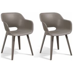 Καρέκλες κήπου Akola Allibert, 2 τεμ., καπουτσίνο