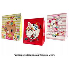 JU-PITER Διακοσμητική τσάντα δώρου 4 σχέδια 26x32x25cm JP 4645L φαρδύς πάτος mix τιμή για 1 τεμάχιο