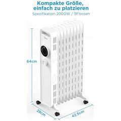 Καλοριφέρ Midea Midea NY2009-22M | Καλοριφέρ λαδιού | 2000 W | Αριθμός επιπέδων ισχύος 3 | Λευκό