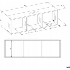 Κρεμαστή Ραφιέρα COBI 1X3 - Μοντέρνο Ράφι Τοίχου με 3 Θήκες Ματ Λευκό