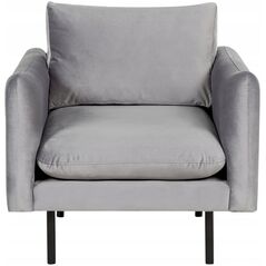 Σετ βελούδινου σαλονιού Beliani Grey με οθωμανικό VINTERBRO Lumarko! 13304263 4255664857712