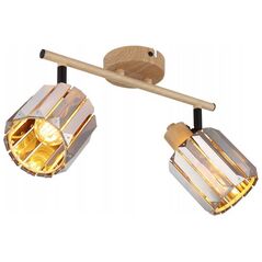 Προβολέας GLOBO RUN, 2xE14 max 2x40W, κρύσταλλα K5 σε χρώμα καπνού, 9x15x33cm