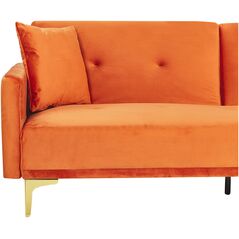 Shumee Πορτοκαλί βελούδινος καναπές κρεβάτι LUCAN