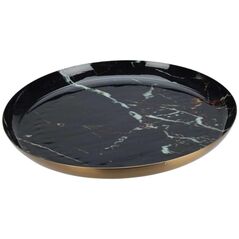 Home Styling Collection Διακοσμητικό πιάτο, μαύρο μάρμαρο, 28 εκ.